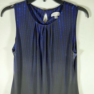 Calvin Klein Black With Blue Sleeveless Top, Women’s Size PM